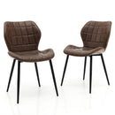 Dining Chairs Set of 2 with Padded Back Metal Legs and Adjustable Foot Pads by LJGDeals