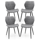 Dining Chairs Set of 2 with Padded Back Metal Legs and Adjustable Foot Pads by DirectDeals