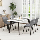 Dining Chairs Set of 2 with Padded Back Metal Legs and Adjustable Foot Pads by DirectDeals