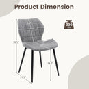 Dining Chairs Set of 2 with Padded Back Metal Legs and Adjustable Foot Pads by DirectDeals