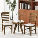 Dining Chairs Set of 2 with Rubber Wood Frame and Padded Seat-Walnut by LJGDeals