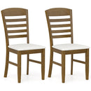 Dining Chairs Set of 2 with Rubber Wood Frame and Padded Seat-Walnut by DirectDeals
