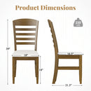 Dining Chairs Set of 2 with Rubber Wood Frame and Padded Seat-Walnut by LJGDeals
