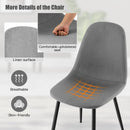 Dining Chairs Set of 4 with Black Metal Legs-Gray by LJGDeals
