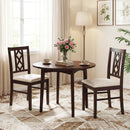 Dining Room Chairs Set of 2 Rubber Wood Dining Chairs with Hollowed Backrest-Brown by LJGDeals