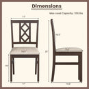Dining Room Chairs Set of 2 Rubber Wood Dining Chairs with Hollowed Backrest-Brown by LJGDeals