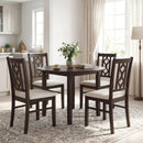 Dining Room Chairs Set of 2 Rubber Wood Dining Chairs with Hollowed Backrest-Brown by LJGDeals