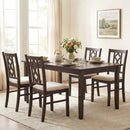 Dining Room Chairs Set of 2 Rubber Wood Dining Chairs with Hollowed Backrest-Brown by LJGDeals