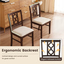 Dining Room Chairs Set of 2 Rubber Wood Dining Chairs with Hollowed Backrest-Brown by LJGDeals