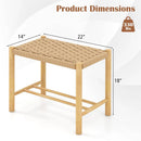 18 Inch Dining Stool Set of 2-Natural by LJGDeals