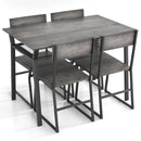 5 Piece Dining Table Set with Storage Rack and Metal Frame by LJGDeals
