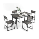 5 Piece Dining Table Set with Storage Rack and Metal Frame by LJGDeals