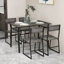 5 Piece Dining Table Set with Storage Rack and Metal Frame by LJGDeals