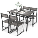 5 Piece Dining Table Set with Storage Rack and Metal Frame-Gray