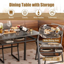 5 Piece Dining Table Set with Storage Rack and Metal Frame by LJGDeals