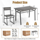 5 Piece Dining Table Set with Storage Rack and Metal Frame by LJGDeals