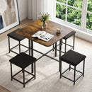 5-Piece Dining Table Set with 4 Upholstered Stools by LJGDeals