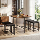 5-Piece Dining Table Set with 4 Upholstered Stools by LJGDeals