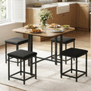 5-Piece Dining Table Set with 4 Upholstered Stools by LJGDeals