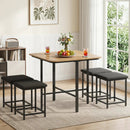 5-Piece Dining Table Set with 4 Upholstered Stools by DirectDeals