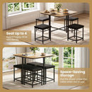 5-Piece Dining Table Set with 4 Upholstered Stools by DirectDeals