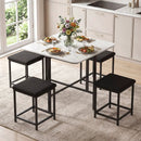 5-Piece Dining Table Set with 4 Upholstered Stools by DirectDeals