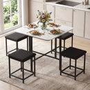 5-Piece Dining Table Set with 4 Upholstered Stools by LJGDeals