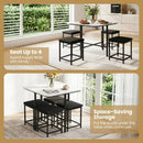 5-Piece Dining Table Set with 4 Upholstered Stools by LJGDeals