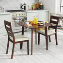 3-Piece Dining Table Set with Wooden Square Kitchen Table and 2 Chairs-Walnut by LJGDeals