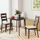 3-Piece Dining Table Set with Wooden Square Kitchen Table and 2 Chairs-Walnut by LJGDeals
