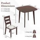 3-Piece Dining Table Set with Wooden Square Kitchen Table and 2 Chairs-Walnut by LJGDeals