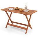 54.5 Inch x 27.5 Inch Patio Dining Table with Teak Painting and Umbrella Hole by LJGDeals