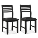 Wooden Dining Chair Set of 2 with Rubber Wood Frame and Padded Cushion by LJGDeals