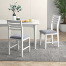 Wooden Dining Chair Set of 2 with Rubber Wood Frame and Padded Cushion by DirectDeals