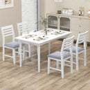 Wooden Dining Chair Set of 2 with Rubber Wood Frame and Padded Cushion by LJGDeals