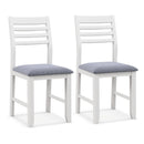 Wooden Dining Chair Set of 2 with Rubber Wood Frame and Padded Cushion by DirectDeals
