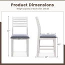 Wooden Dining Chair Set of 2 with Rubber Wood Frame and Padded Cushion by LJGDeals