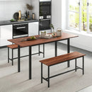 3-Piece Extendable Dining Table Set with 2 Benches by LJGDeals