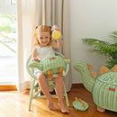 Dinosaur Rattan Storage Basket Mint Green - Small by MOMIJI US LLC