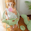Dinosaur Rattan Storage Basket Mint Green - Small by MOMIJI US LLC