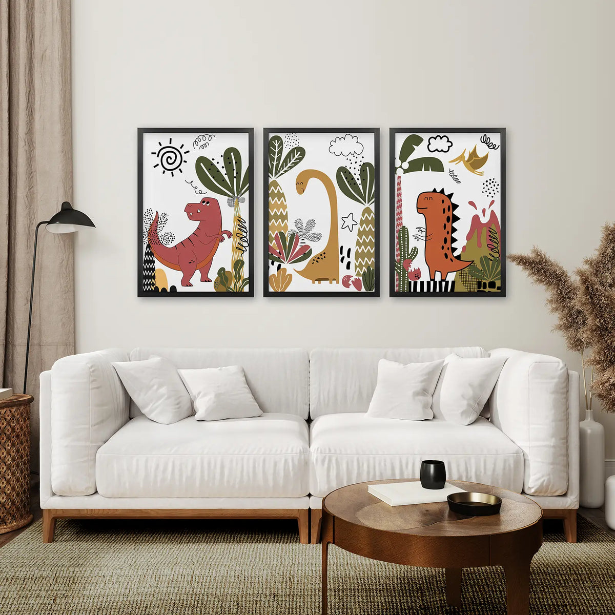 Cute Dino Prints Set Boys Nursery Wall Art Decor, photo 6 of 10