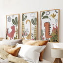 Cute Dino Prints Set Boys Nursery Wall Art Decor by Wall Art Set