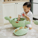 Dinosaur Rattan Storage Basket Mint Green - Medium by MOMIJI US LLC