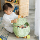 Dinosaur Rattan Storage Basket Mint Green - Medium by MOMIJI US LLC