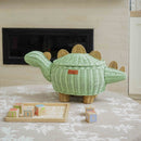 Dinosaur Rattan Storage Basket Mint Green - Medium by MOMIJI US LLC