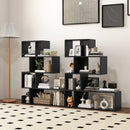 5-Tier S-Shaped Bookshelf Geometric Z-Shelf Bookcase with Open Cubes by LJGDeals