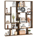 7-Tier Bookshelf  Open Display Shelf Rack for Home Office-Rustic Brown