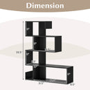 5-Tier S-Shaped Bookshelf Geometric Z-Shelf Bookcase with Open Cubes by LJGDeals