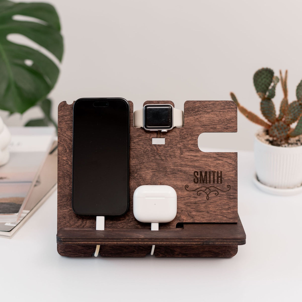 Wooden Docking Station – Personalized Gift for Him, photo 2 of 12