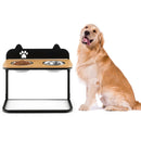 Dog Bowl Stand with 2 Stainless Steel Food Water Bowls by LJGDeals